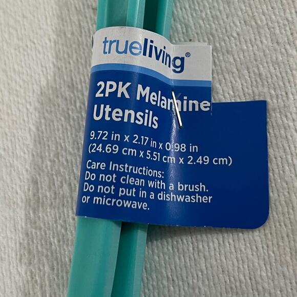 True Living Turquoise Melamine 2-Pack 9.72" Fork Spoon Utensils - Picture 4 of 4